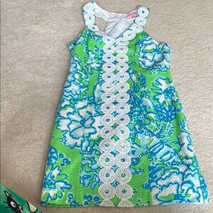 Lilly Pulitzer Blue and Green Halter Sundress